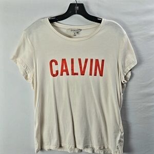 Calvin Klein Women's Basic White T-Shirt XL